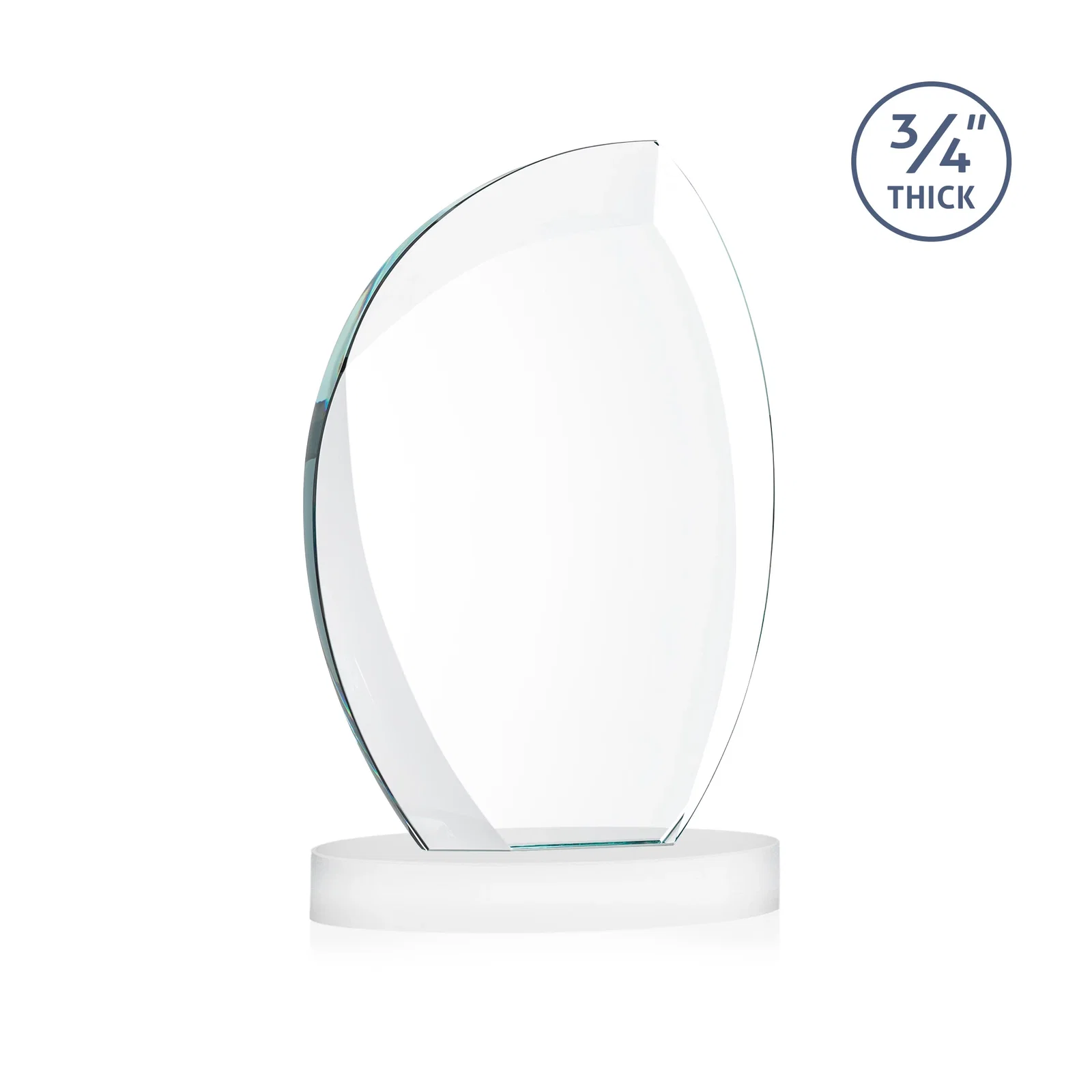 Custom Starfire Crystal Arch Award, 3/4 Inch Thick with Sweeping Bevels, awards, with your logo for dealer and partner awards