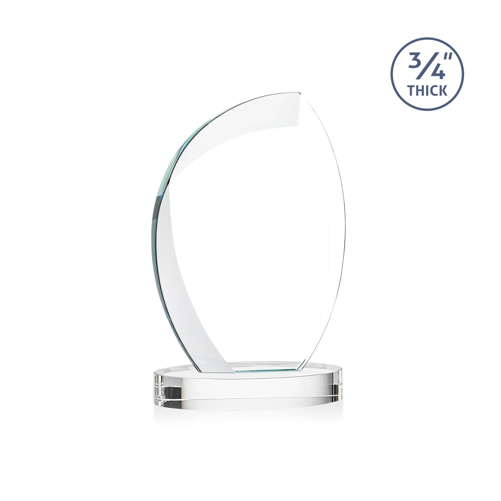 Personalized Starfire Crystal Arch Award, 3/4 Inch Thick with Sweeping Bevels, awards, with your logo for employee recognition