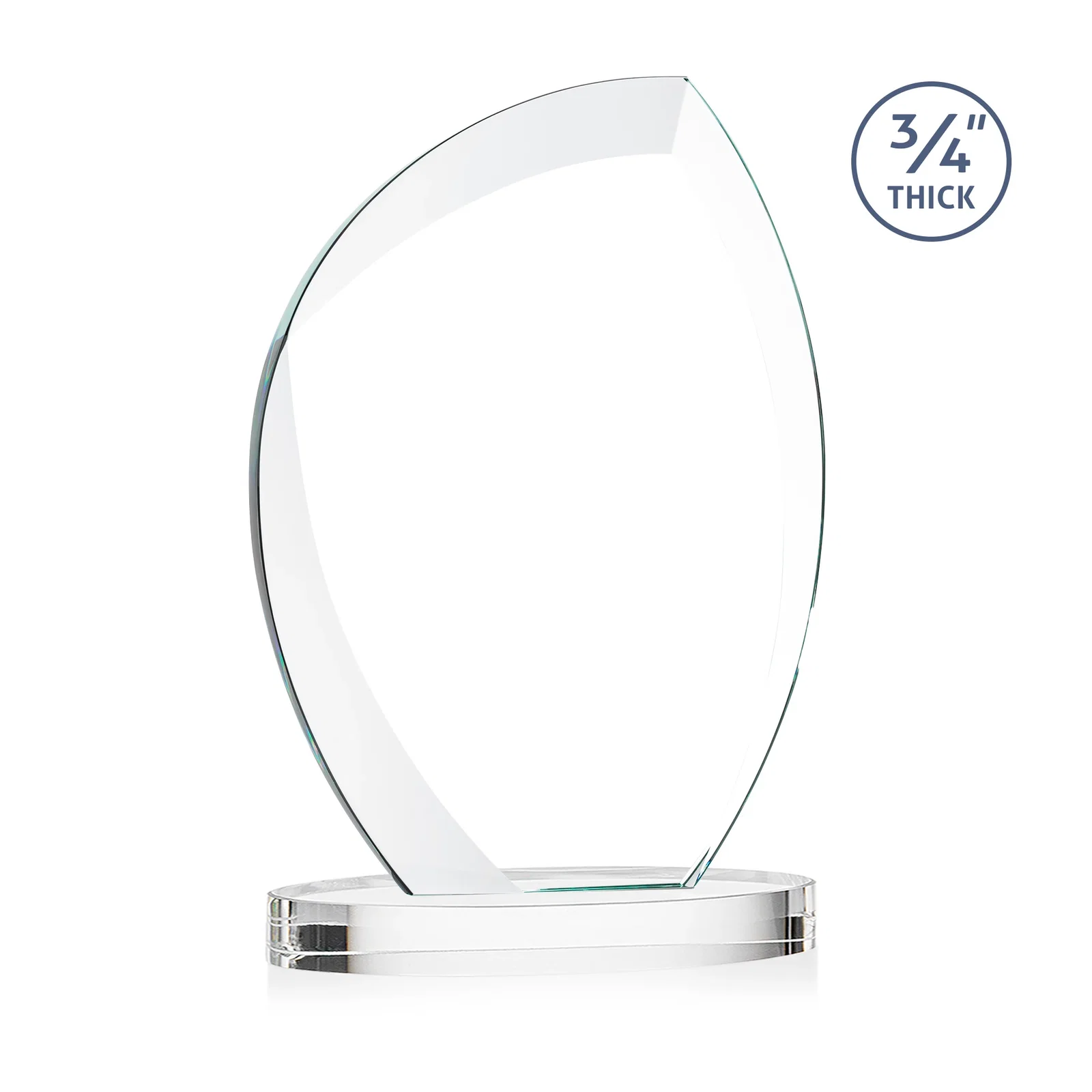 Personalized Starfire Crystal Arch Award, 3/4 Inch Thick with Sweeping Bevels, awards, with your logo for service anniversary gifts