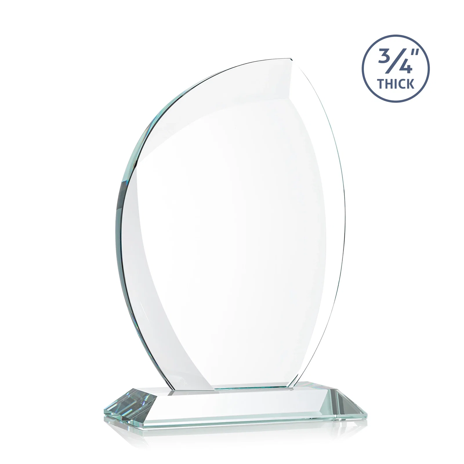 Custom Starfire Crystal Arch Award on Rosewood and Bamboo Base, with your logo for team milestone celebrations