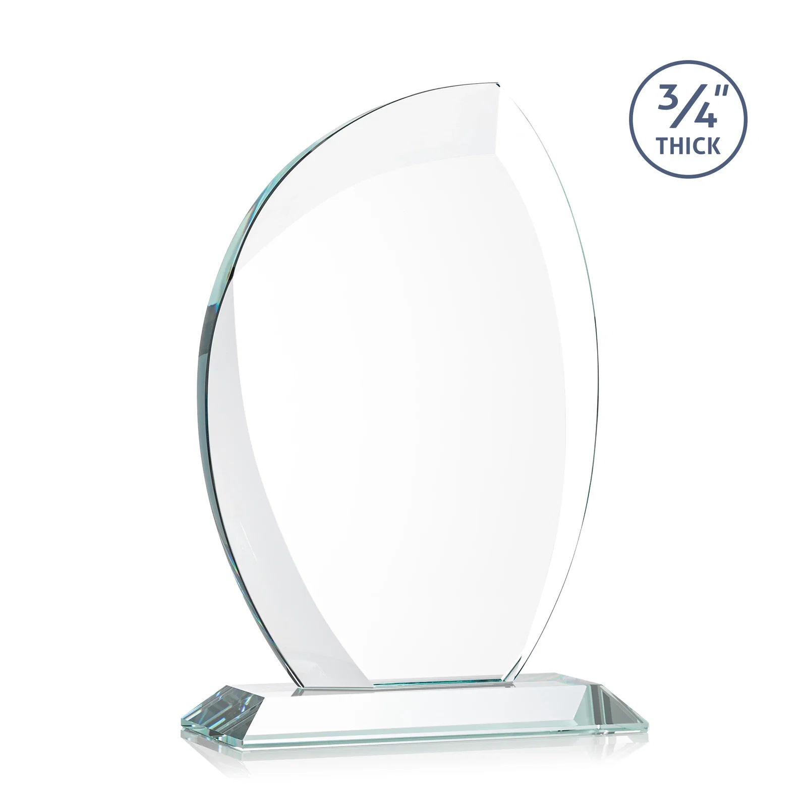 Custom Starfire Crystal Arch Award on Rosewood and Bamboo Base, with your logo for donor appreciation