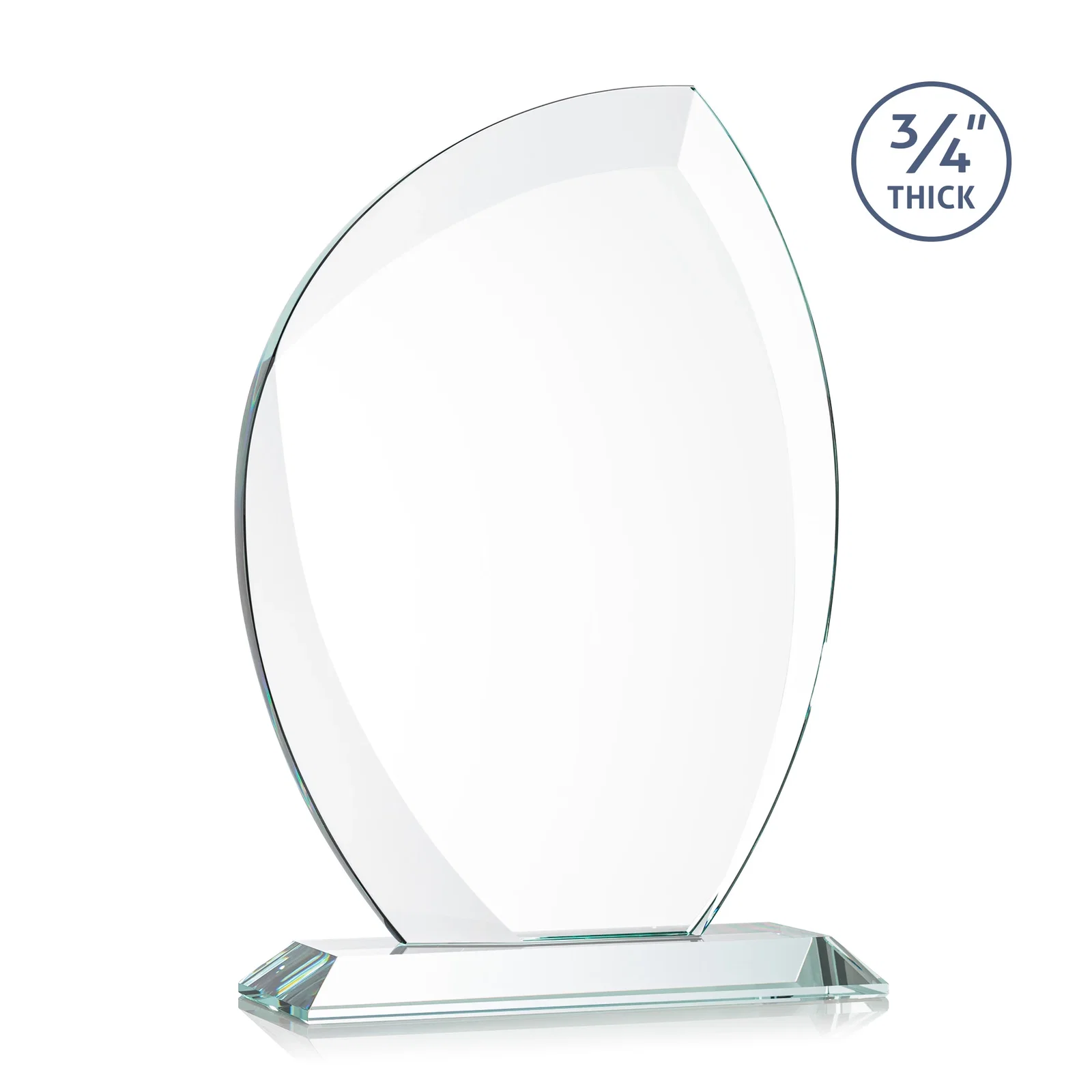 Custom Starfire Crystal Arch Award on Rosewood and Bamboo Base, with your logo for graduation ceremonies