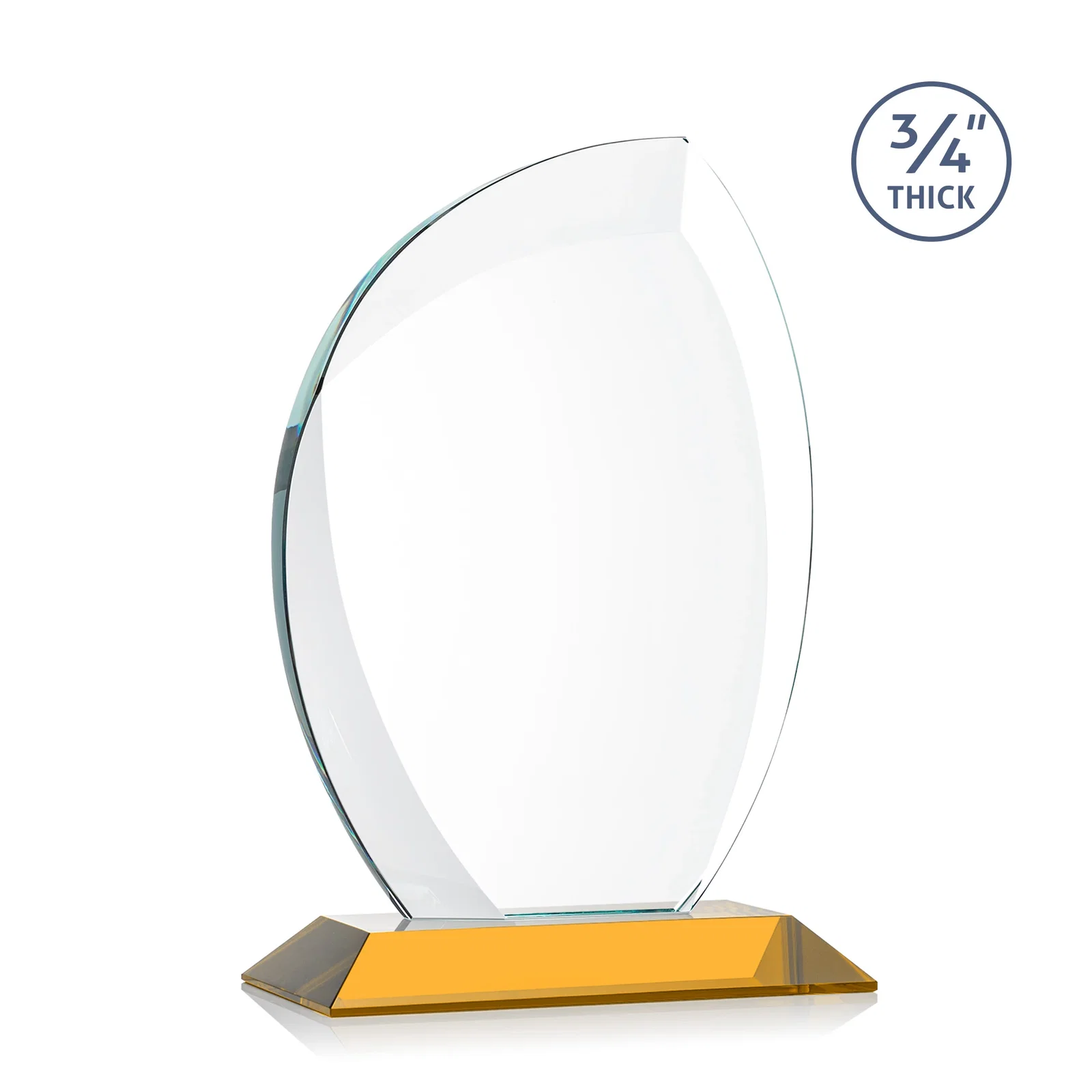 Custom Starfire Crystal Arch Award on Rosewood and Bamboo Base, with your logo for safety achievement programs