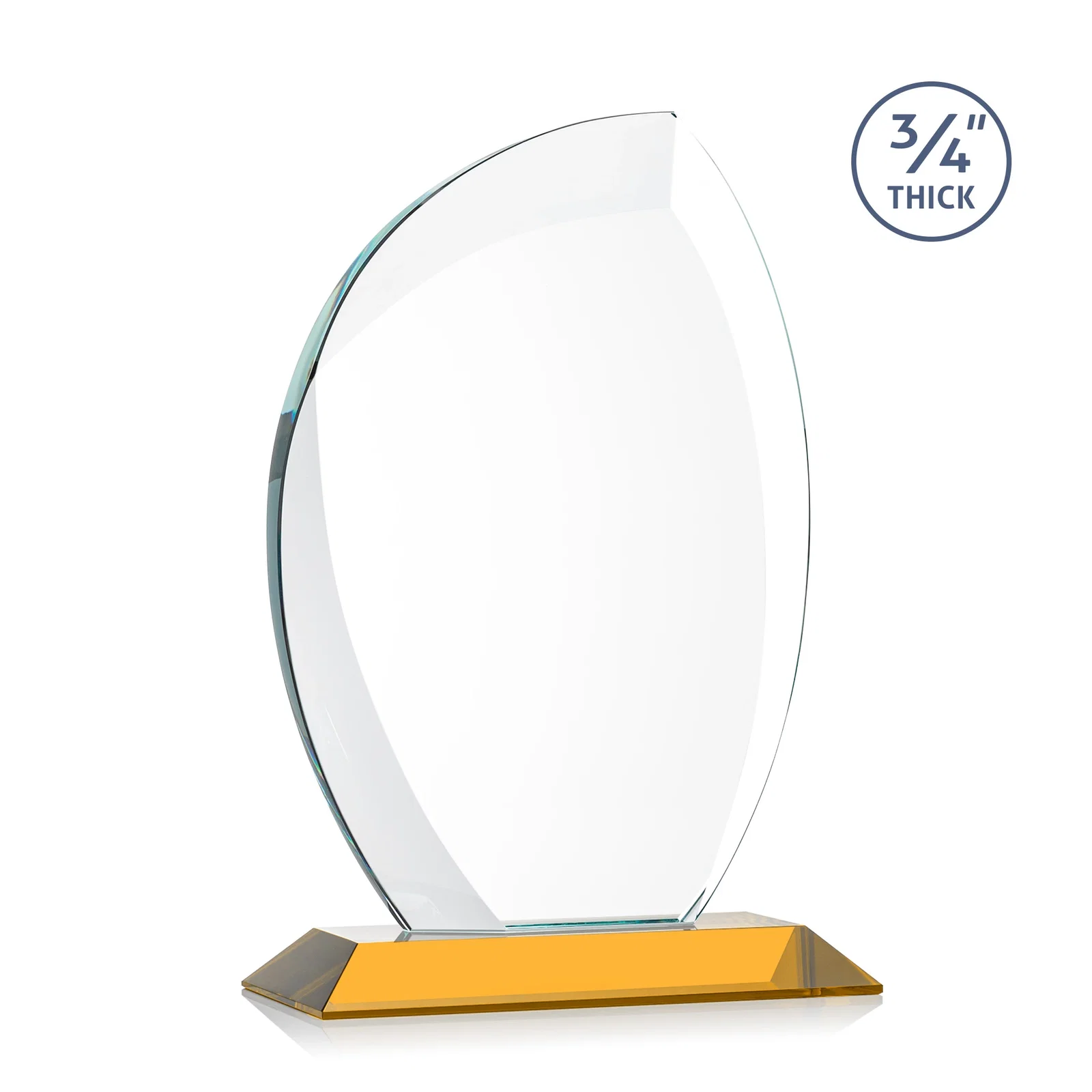 Custom Starfire Crystal Arch Award on Rosewood and Bamboo Base, with your logo for volunteer appreciation