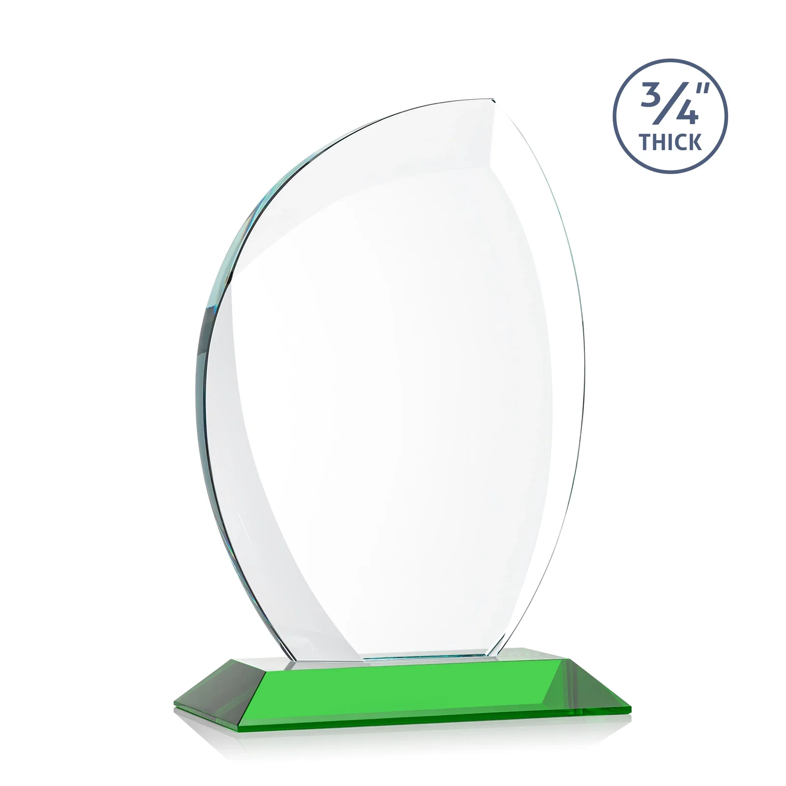 Custom Starfire Crystal Arch Award on Rosewood and Bamboo Base, with your logo for company anniversary events