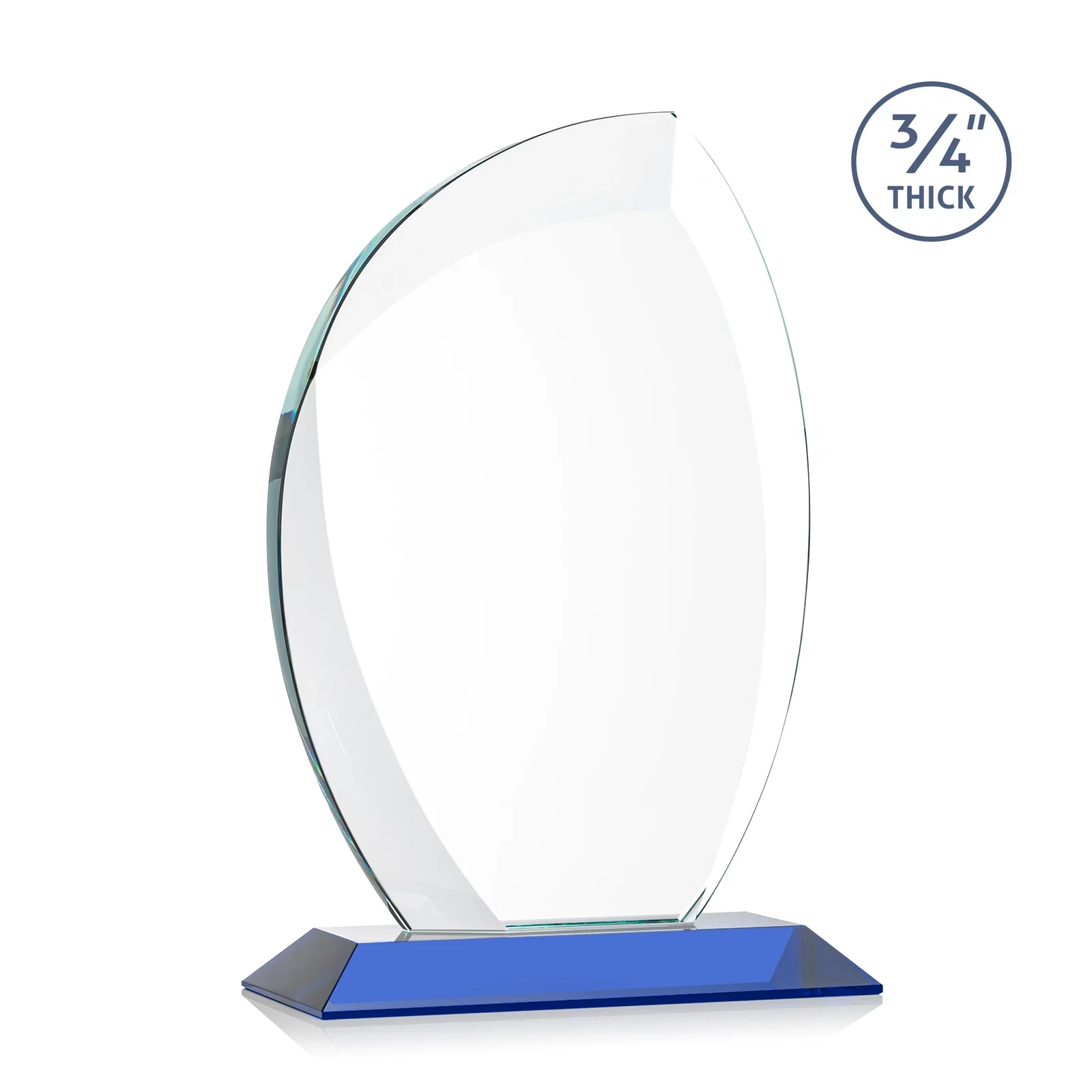 Personalized Starfire Crystal Arch Award on Rosewood and Bamboo Base, with your logo for donor appreciation