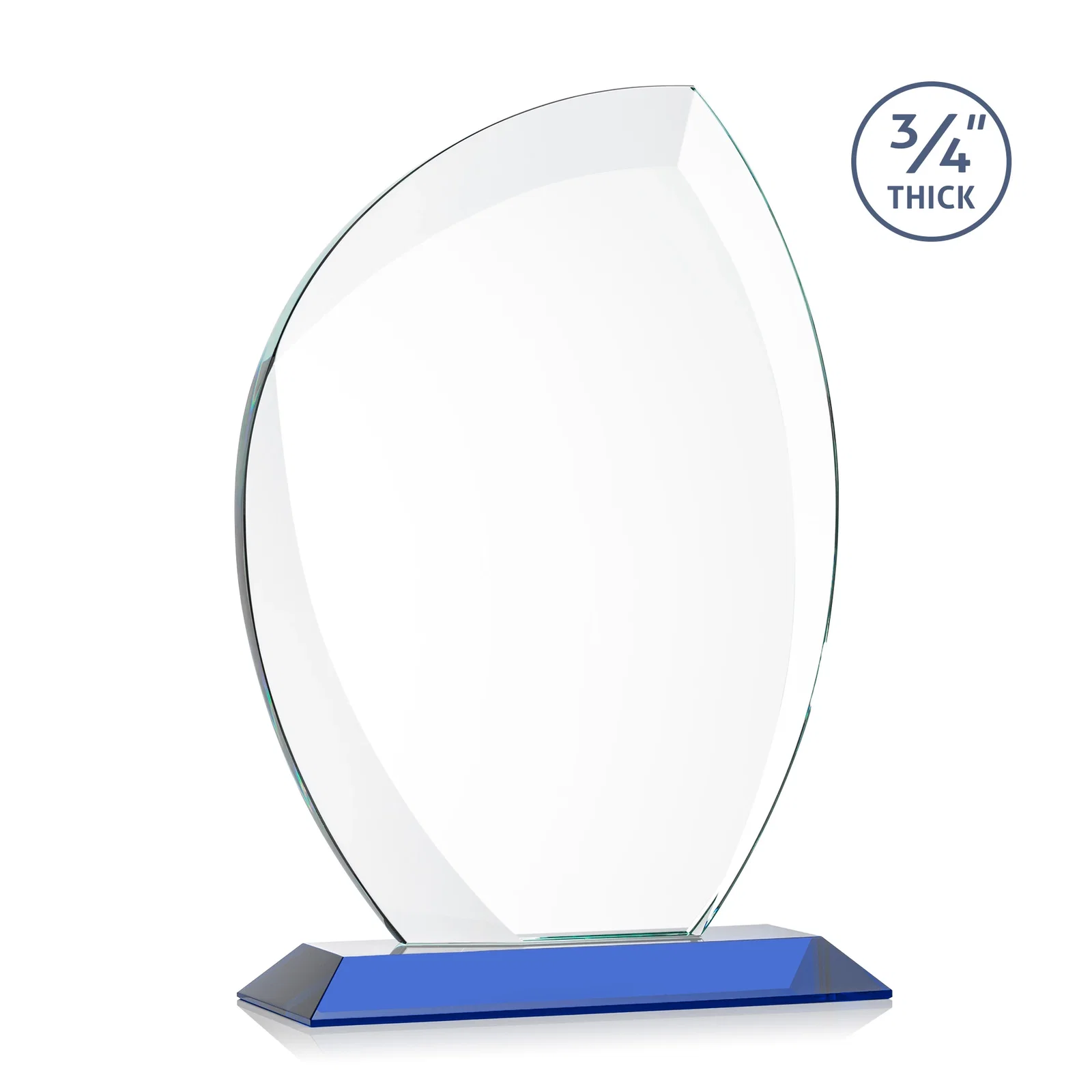 Personalized Starfire Crystal Arch Award on Rosewood and Bamboo Base, with your logo for graduation ceremonies