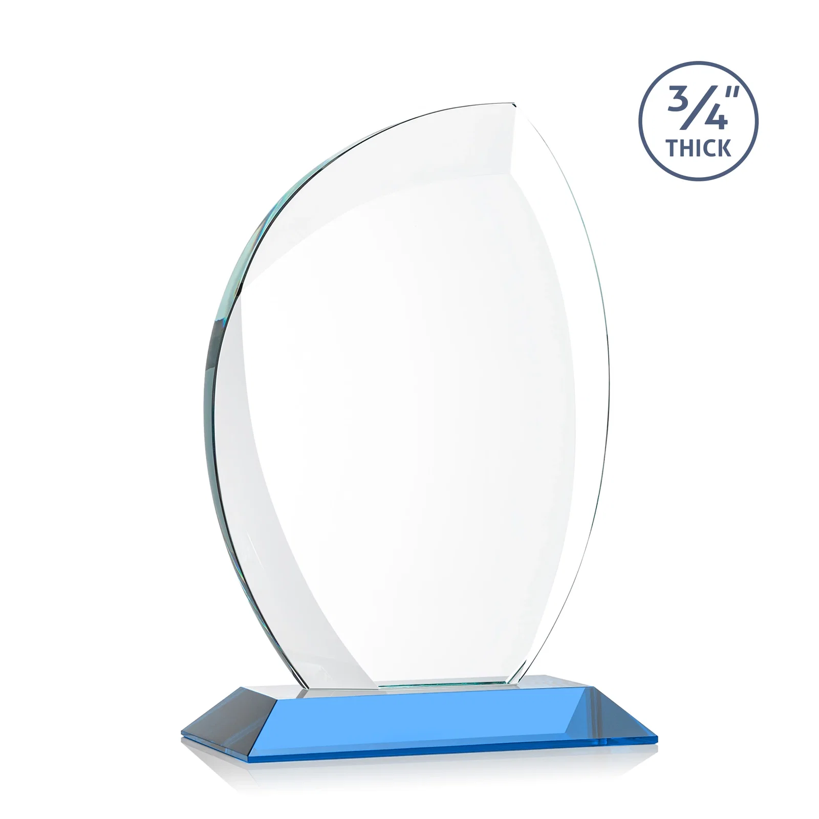 Promotional Starfire Crystal Arch Award on Rosewood and Bamboo Base, with your logo for service anniversary gifts