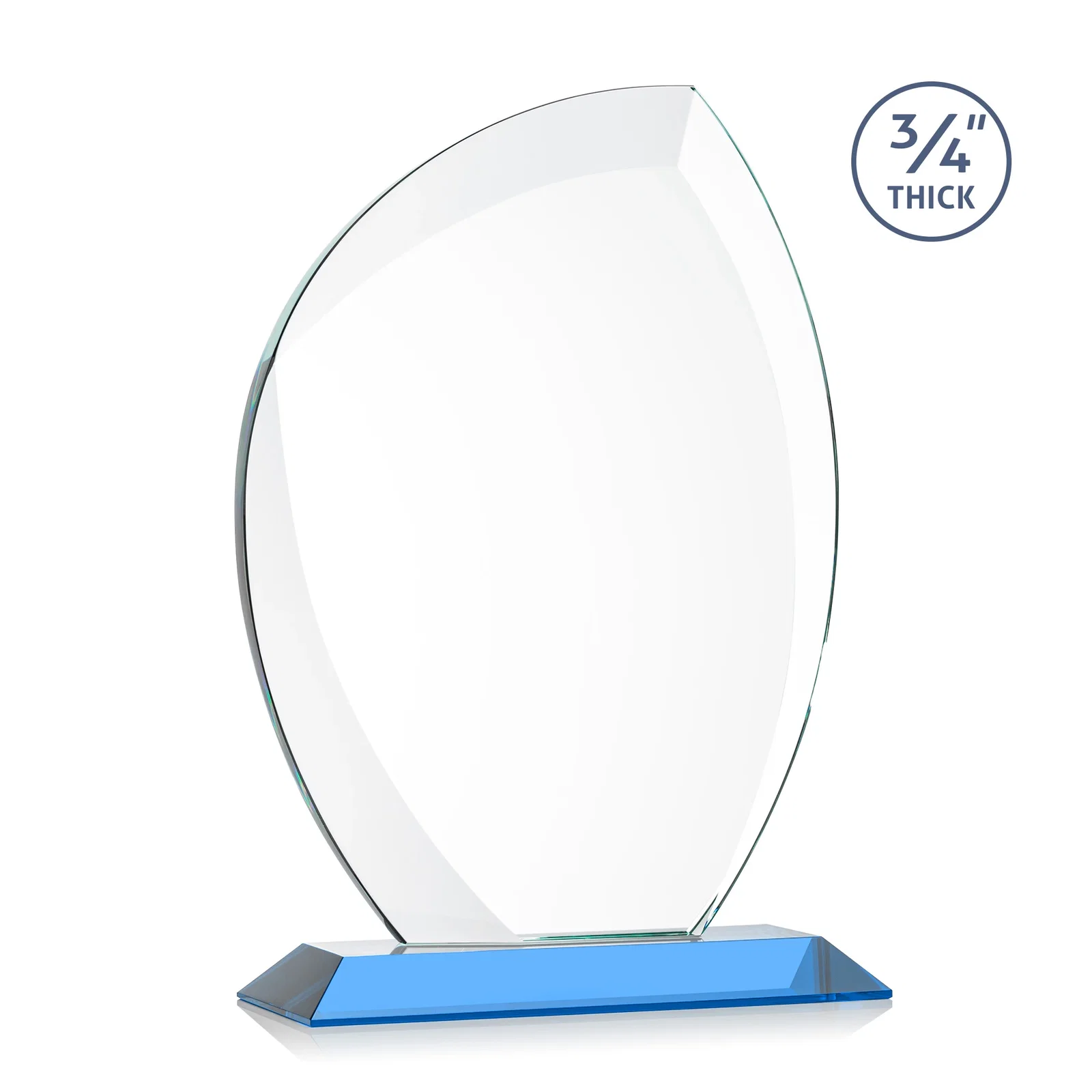 Promotional Starfire Crystal Arch Award on Rosewood and Bamboo Base, with your logo for retirement presentations