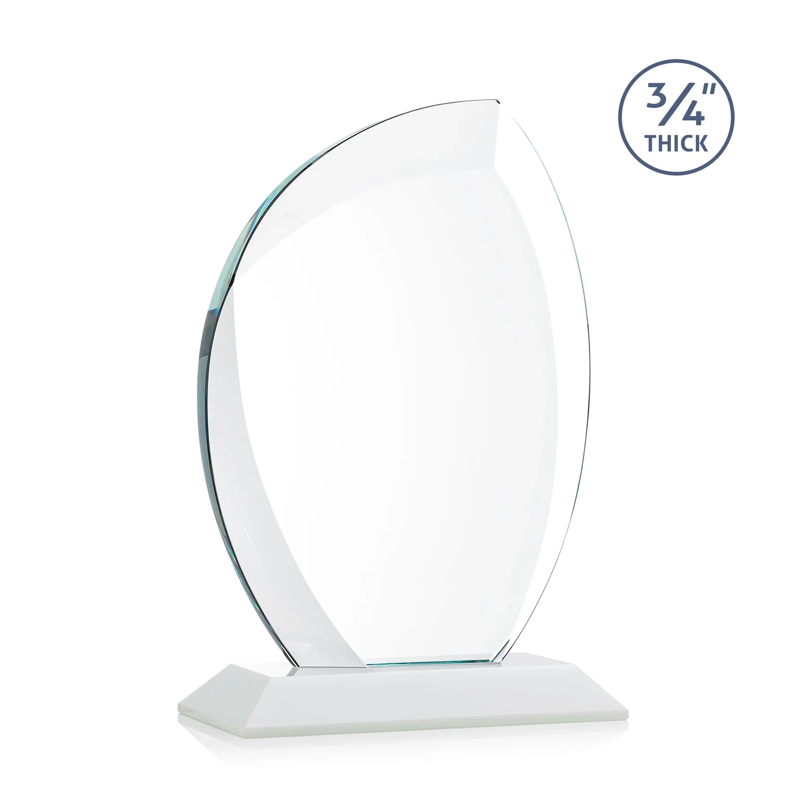 Promotional Starfire Crystal Arch Award on Rosewood and Bamboo Base, with your logo for team milestone celebrations