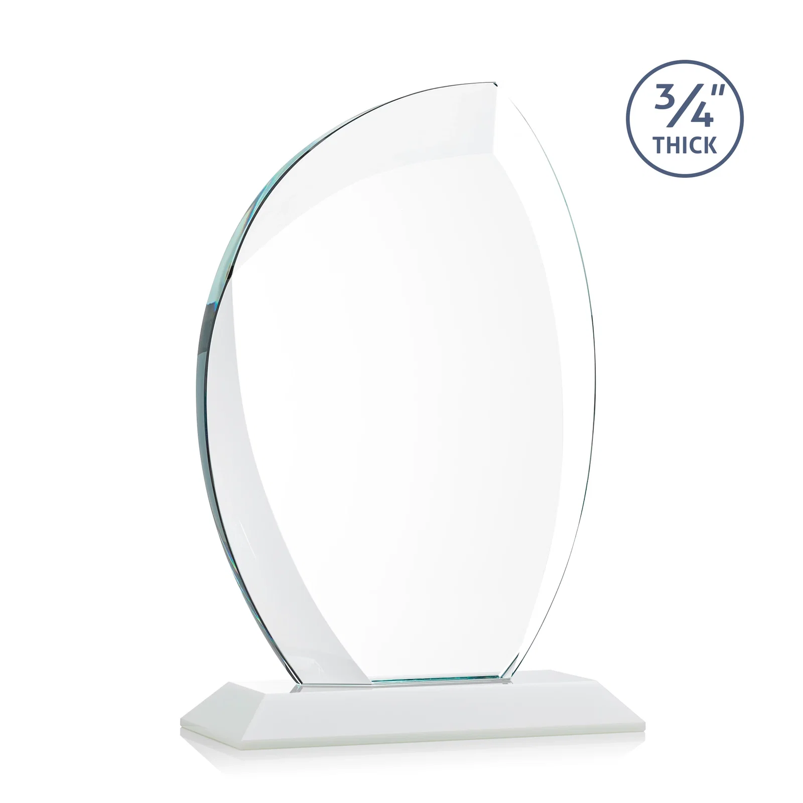 Promotional Starfire Crystal Arch Award on Rosewood and Bamboo Base, with your logo for donor appreciation