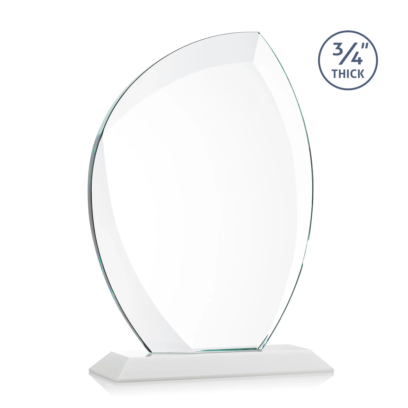 Promotional Starfire Crystal Arch Award on Rosewood and Bamboo Base, with your logo for graduation ceremonies