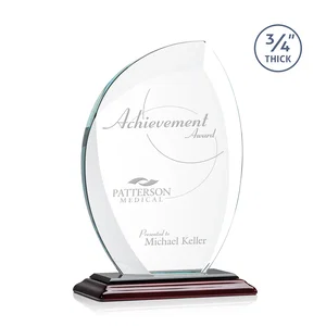 Starfire Crystal Arch Award on Rosewood and Bamboo Base