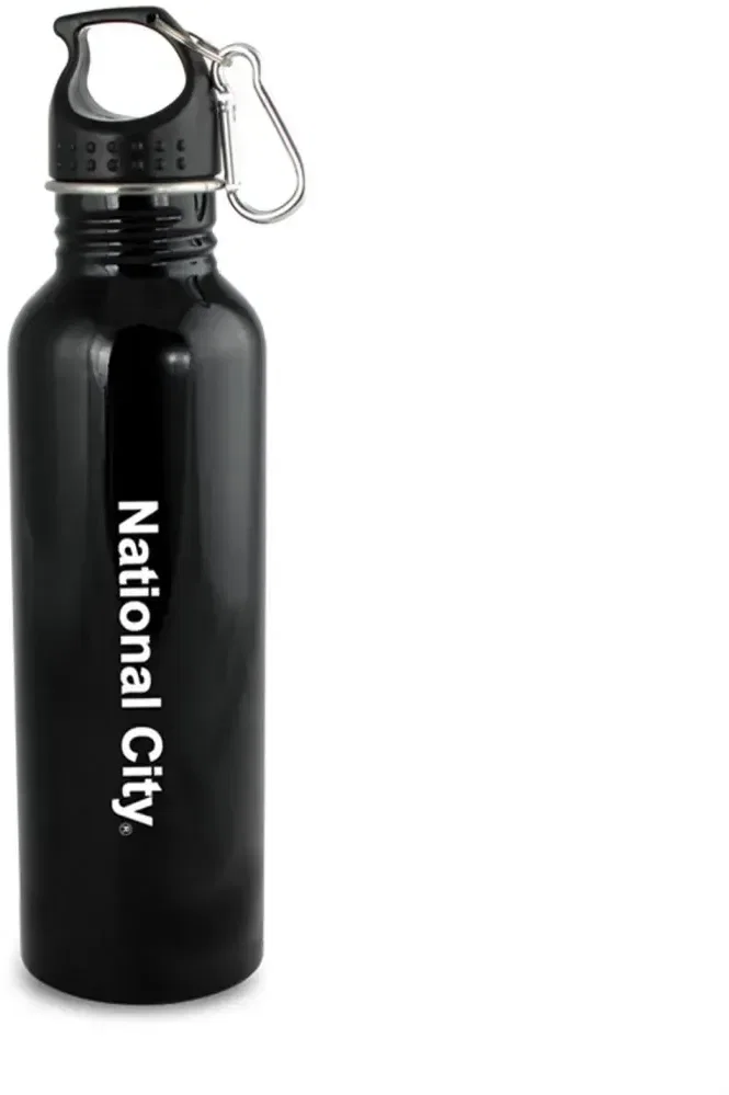 25oz Wide Mouth Stainless Steel Carabiner Water Bottle