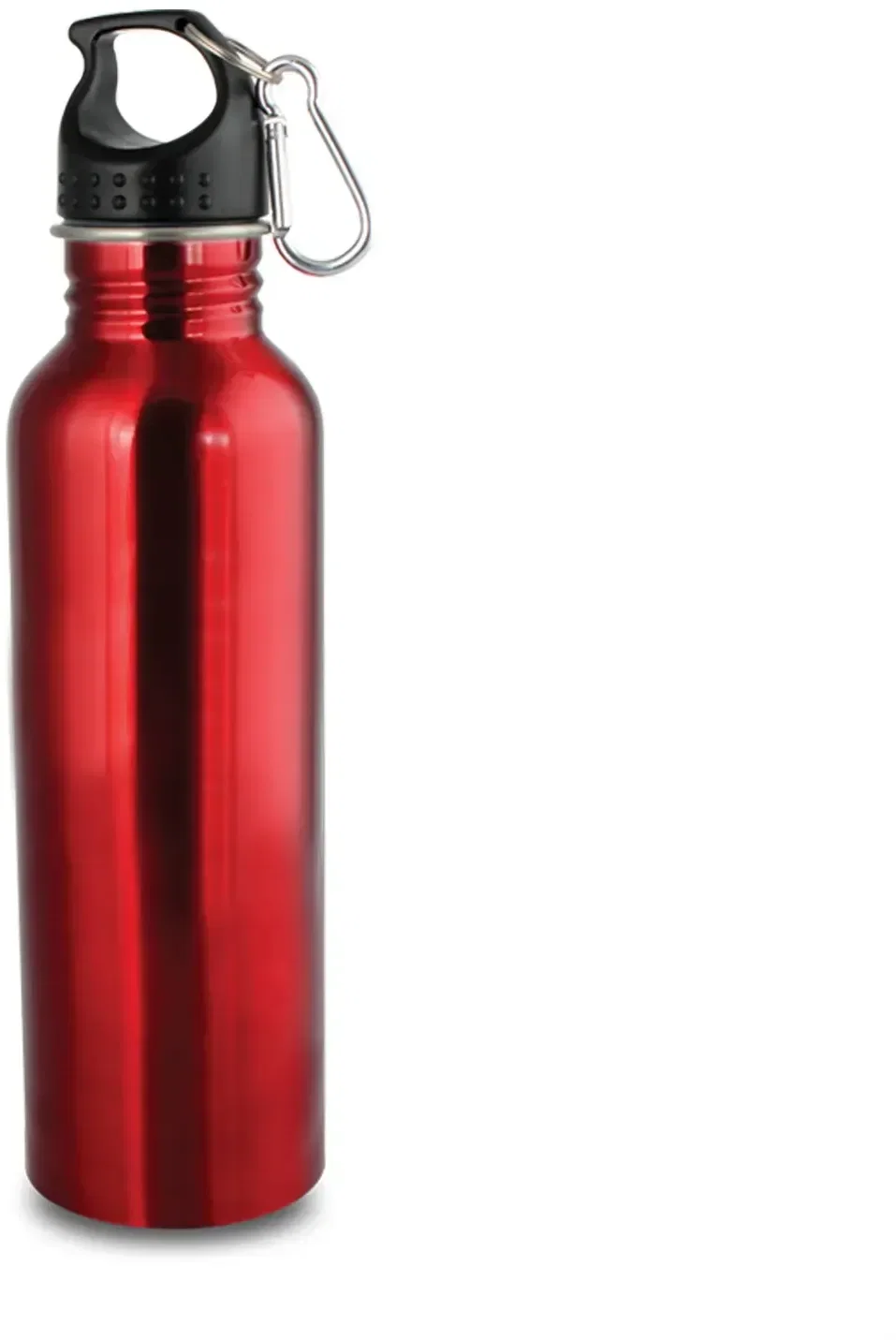 Custom 25oz Wide Mouth Stainless Steel Carabiner Water Bottle, in red for graduation ceremonies