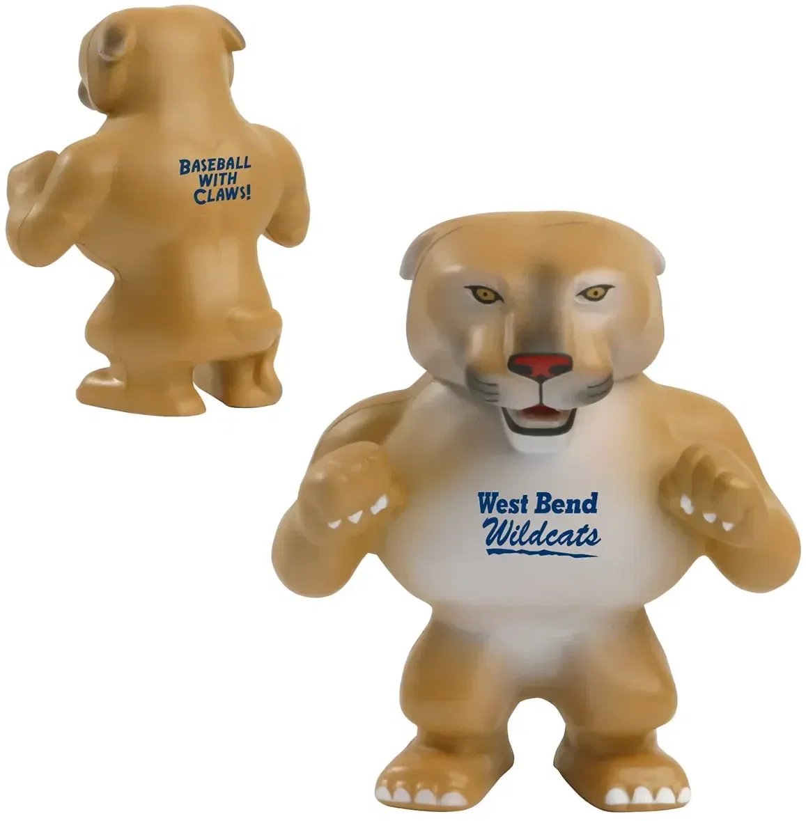 Custom Wildcat-Cougar Mascot stress reliever, wildcat-shaped promotional squeeze ball for branded school spirit giveaways