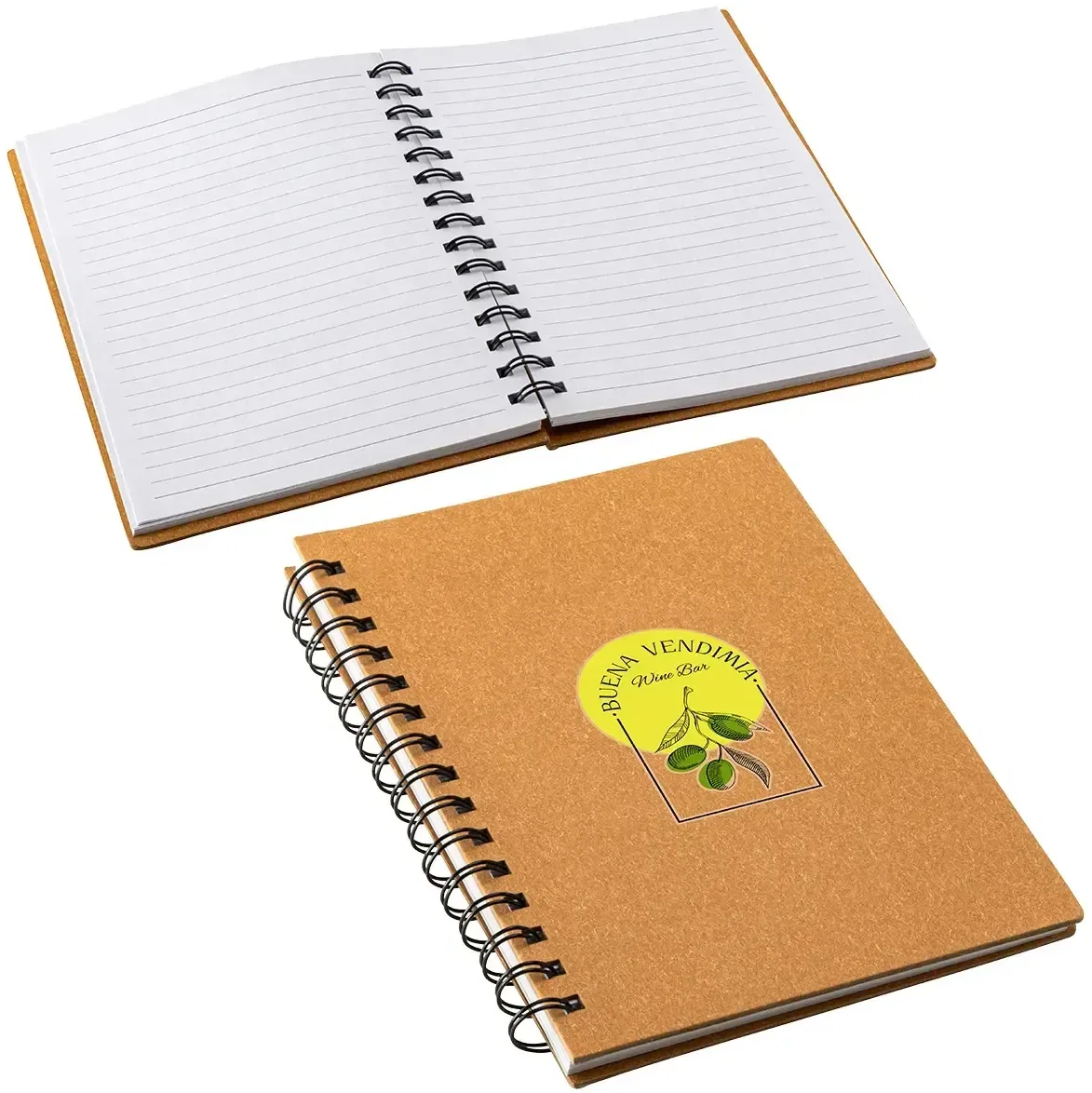Custom Wildwood hardcover spiral notebook, front cover view