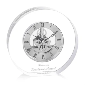 Optical Crystal Clock With Roman Numeral Skeleton Movement