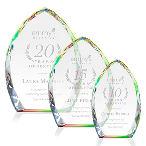 Optical Crystal Arrowhead Award With Faceted Diamond Edge