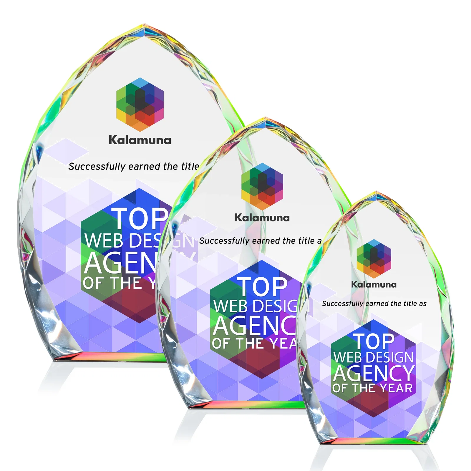 Personalized Optical Crystal Arrowhead Award With Faceted Diamond Edge for corporate award ceremonies