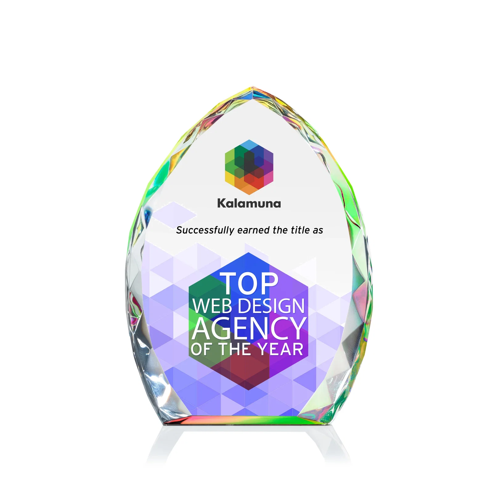 Personalized Optical Crystal Arrowhead Award With Faceted Diamond Edge for sales achievement awards