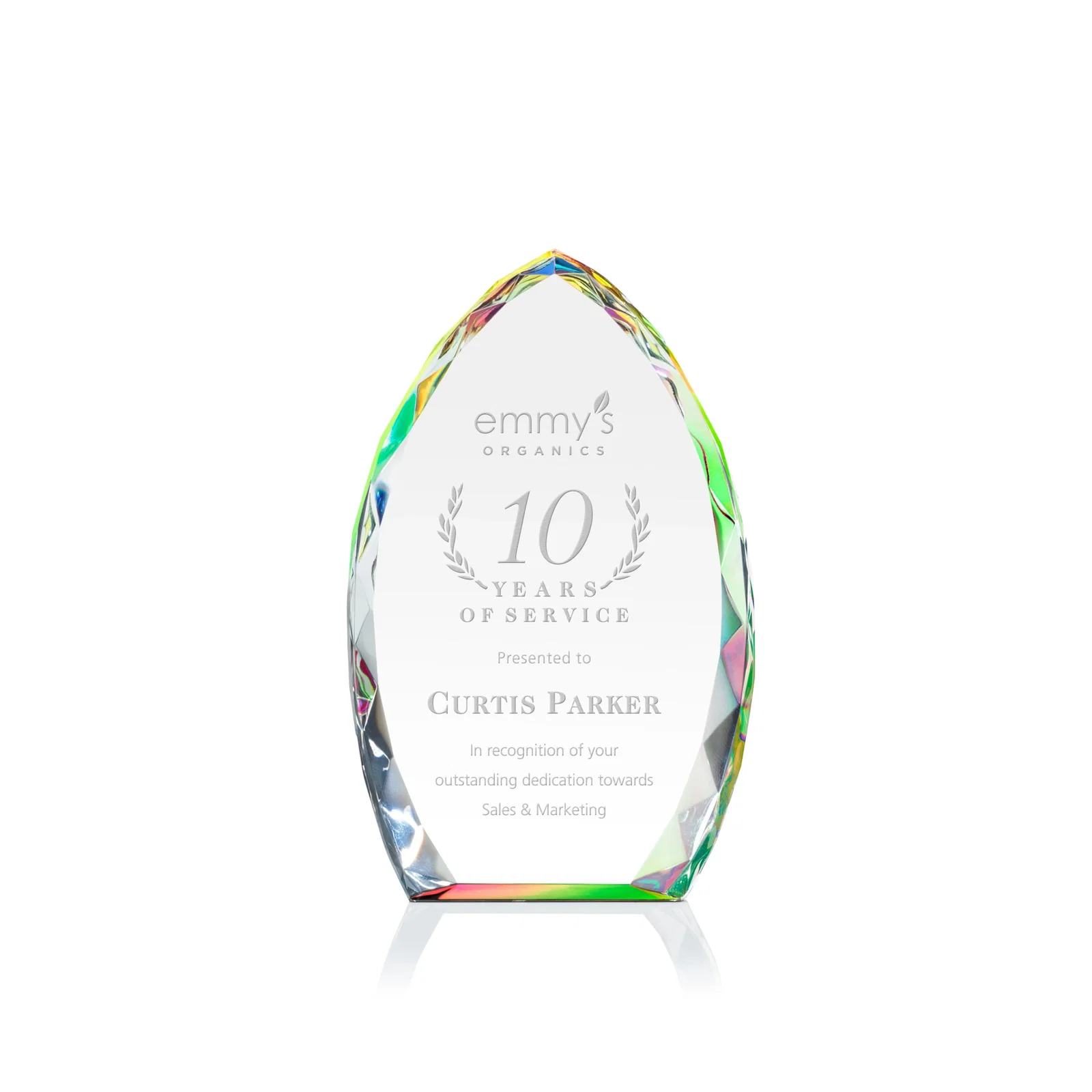 Custom Optical Crystal Arrowhead Award With Faceted Diamond Edge for corporate award ceremonies