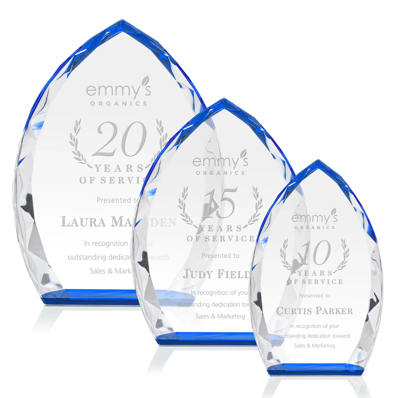 Personalized Optical Crystal Arrowhead Award With Faceted Diamond Edge for team milestone celebrations