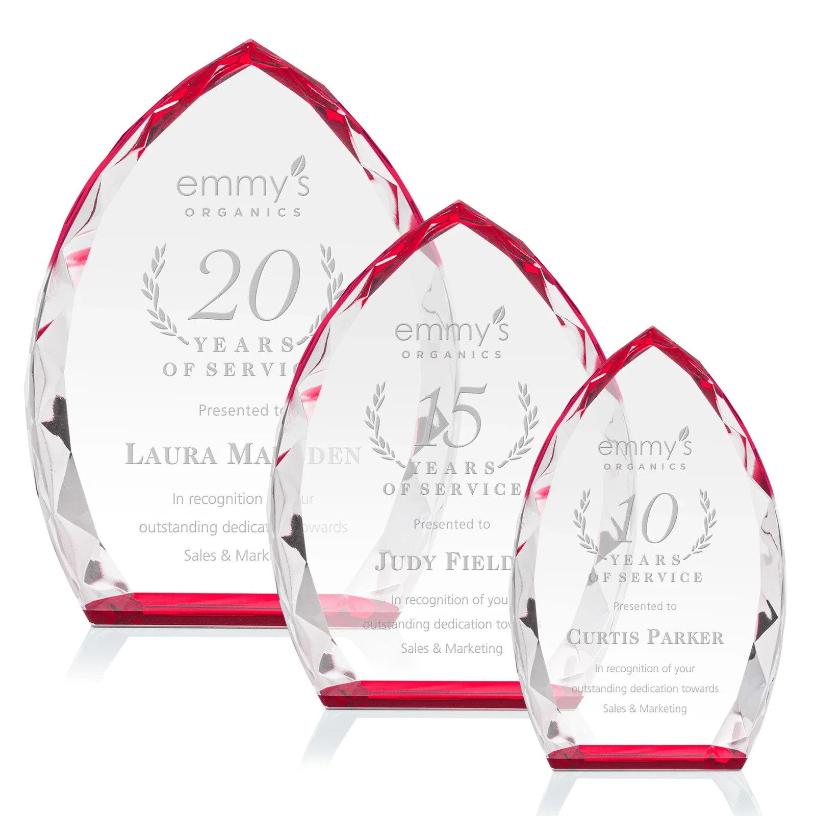 Personalized Optical Crystal Arrowhead Award With Faceted Diamond Edge for volunteer appreciation