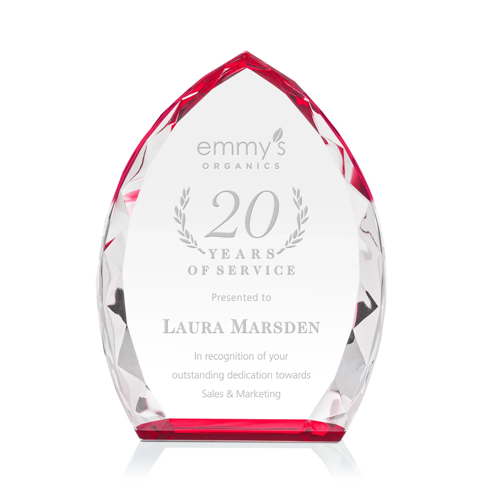 Promotional Optical Crystal Arrowhead Award With Faceted Diamond Edge for employee recognition