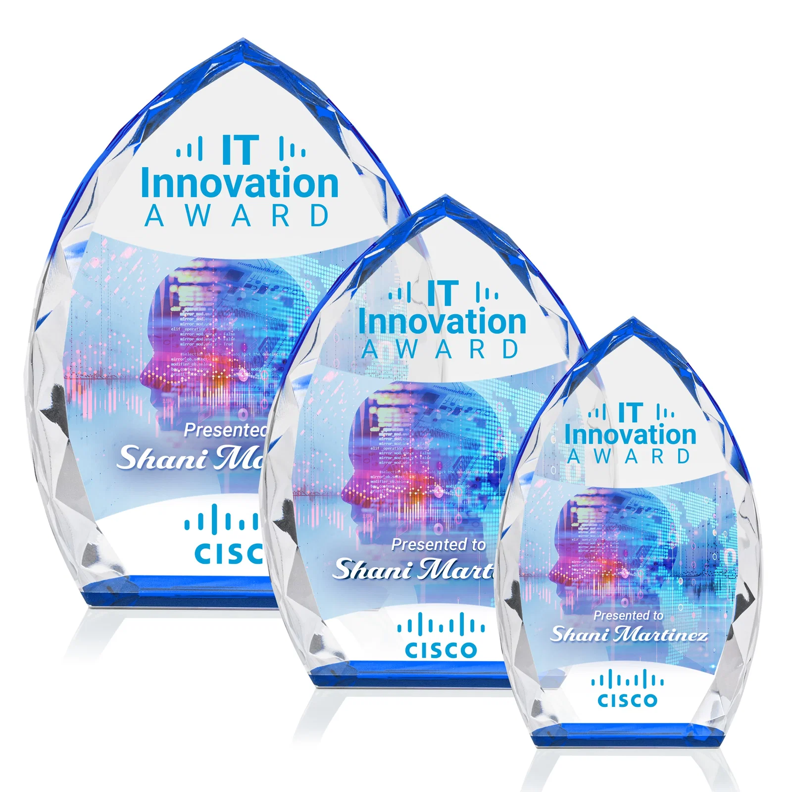 Promotional Optical Crystal Arrowhead Award With Faceted Diamond Edge for corporate award ceremonies