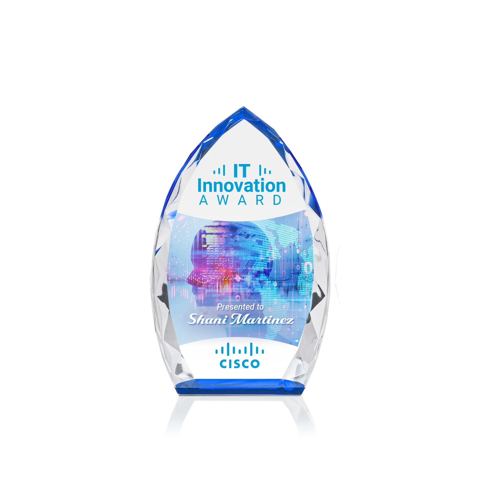 Promotional Optical Crystal Arrowhead Award With Faceted Diamond Edge for service anniversary gifts