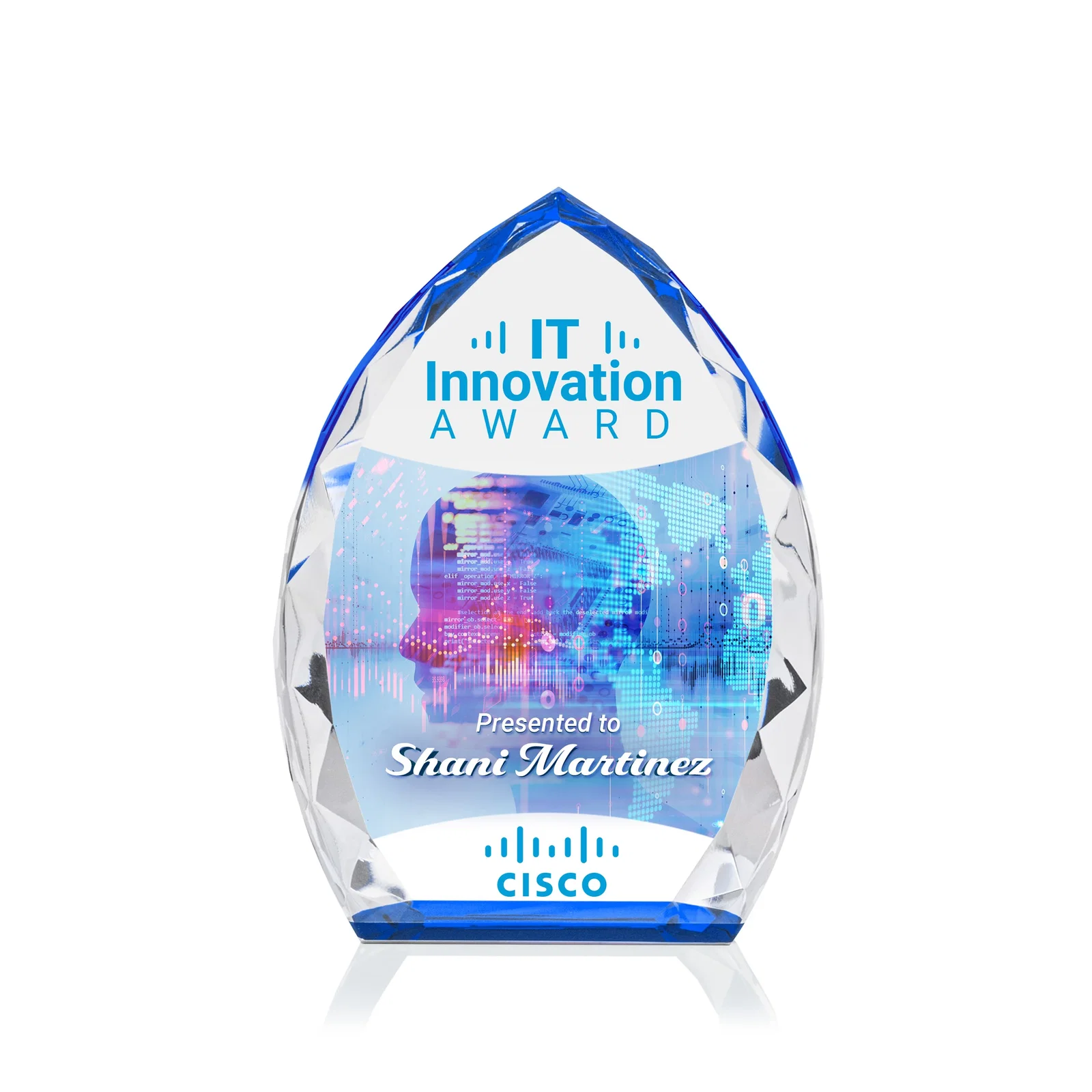 Promotional Optical Crystal Arrowhead Award With Faceted Diamond Edge for sales achievement awards