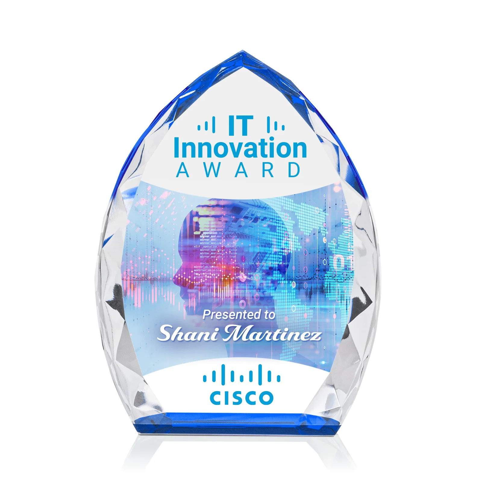 Promotional Optical Crystal Arrowhead Award With Faceted Diamond Edge for retirement presentations