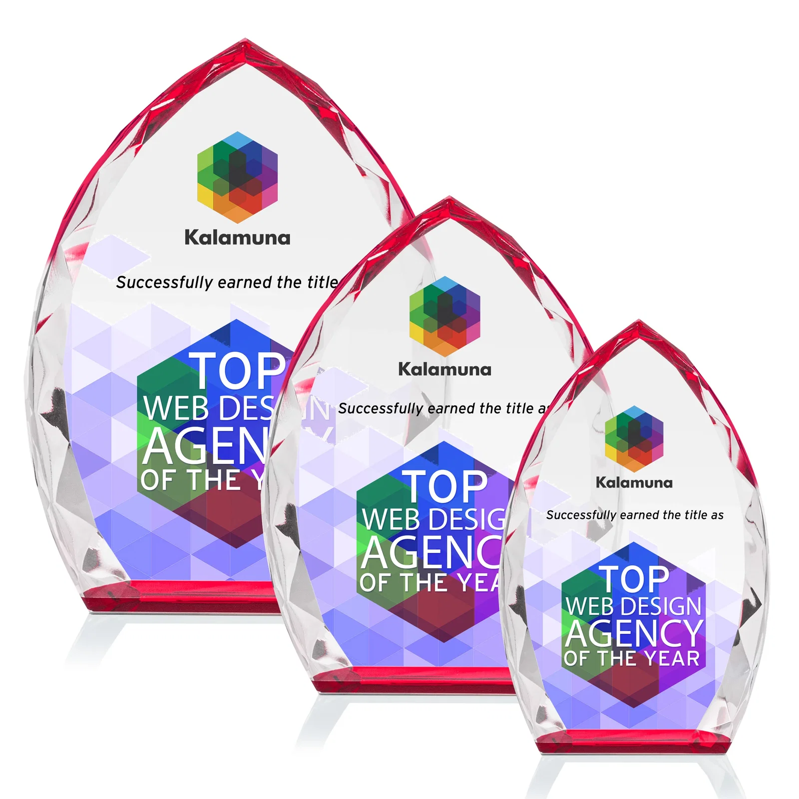Promotional Optical Crystal Arrowhead Award With Faceted Diamond Edge for team milestone celebrations