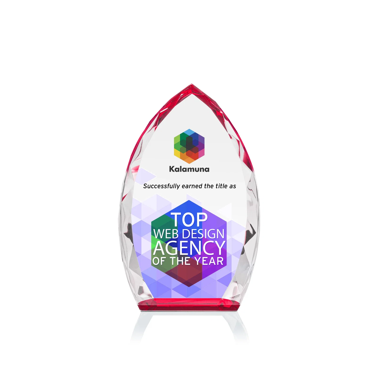 Promotional Optical Crystal Arrowhead Award With Faceted Diamond Edge for donor appreciation