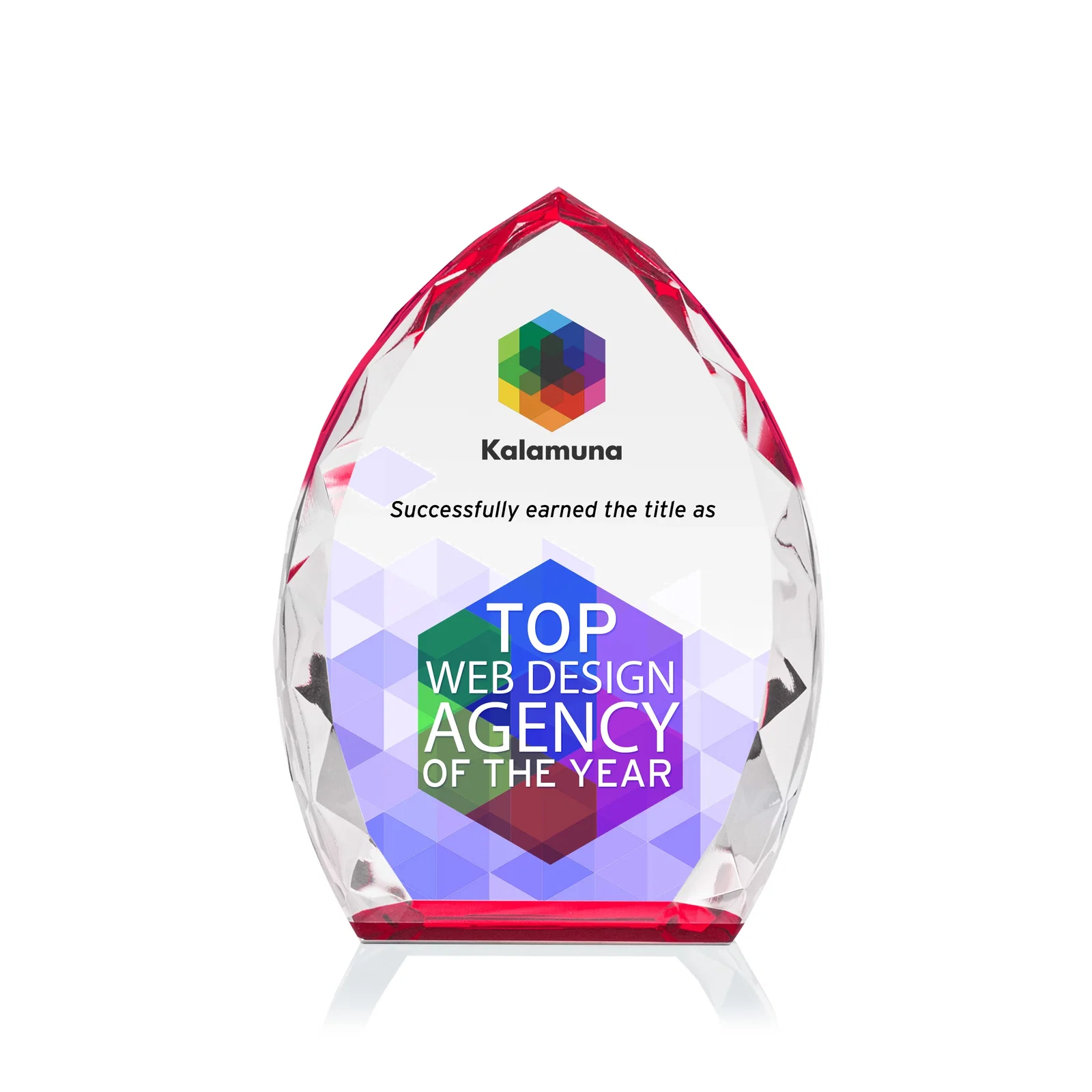 Promotional Optical Crystal Arrowhead Award With Faceted Diamond Edge for graduation ceremonies