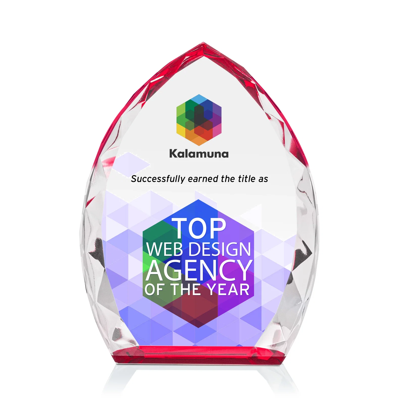 Promotional Optical Crystal Arrowhead Award With Faceted Diamond Edge for safety achievement programs