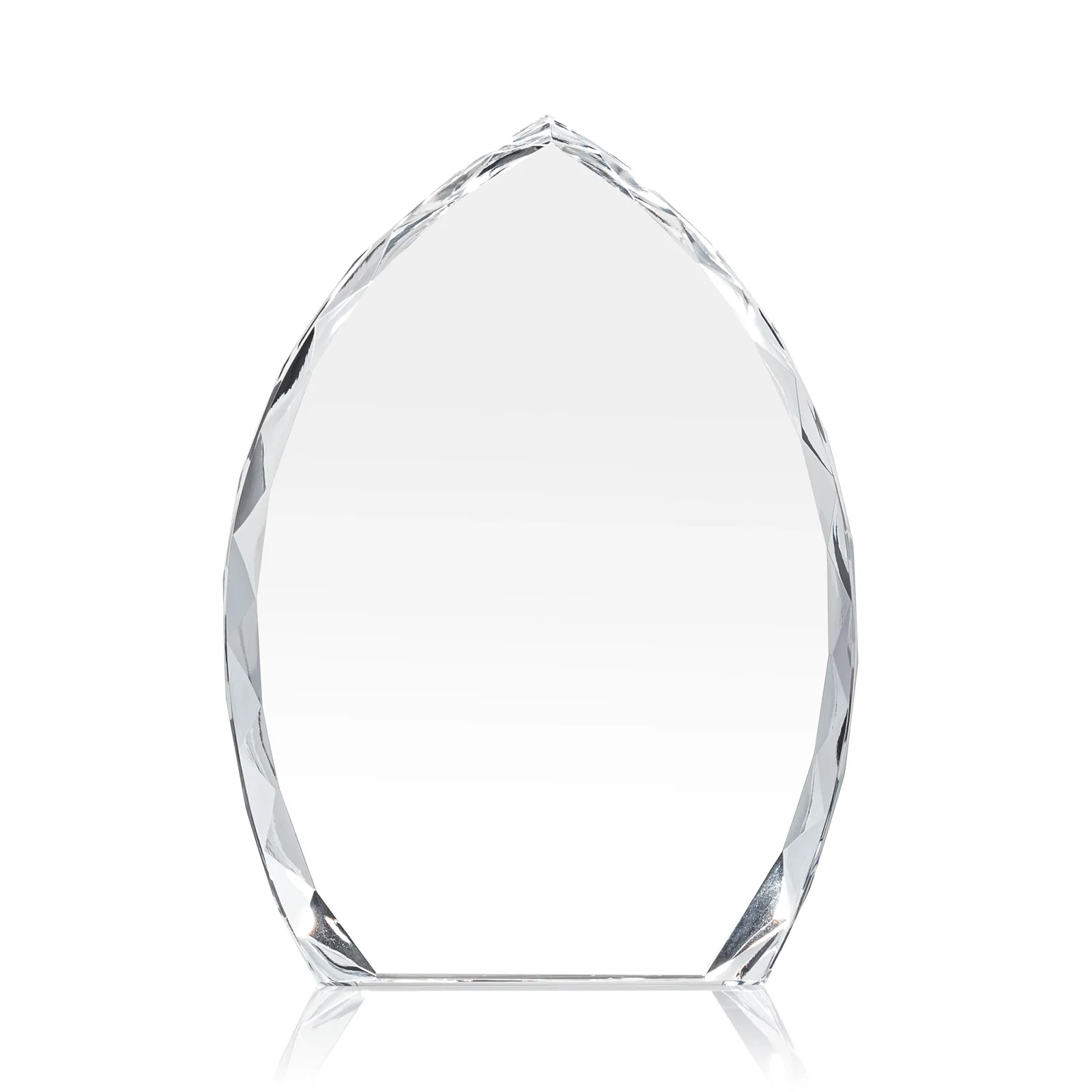 Branded Optical Crystal Arrowhead Award With Faceted Diamond Edge for corporate award ceremonies