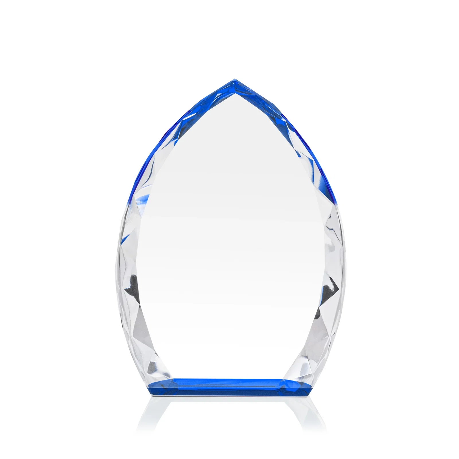 Branded Optical Crystal Arrowhead Award With Faceted Diamond Edge for retirement presentations