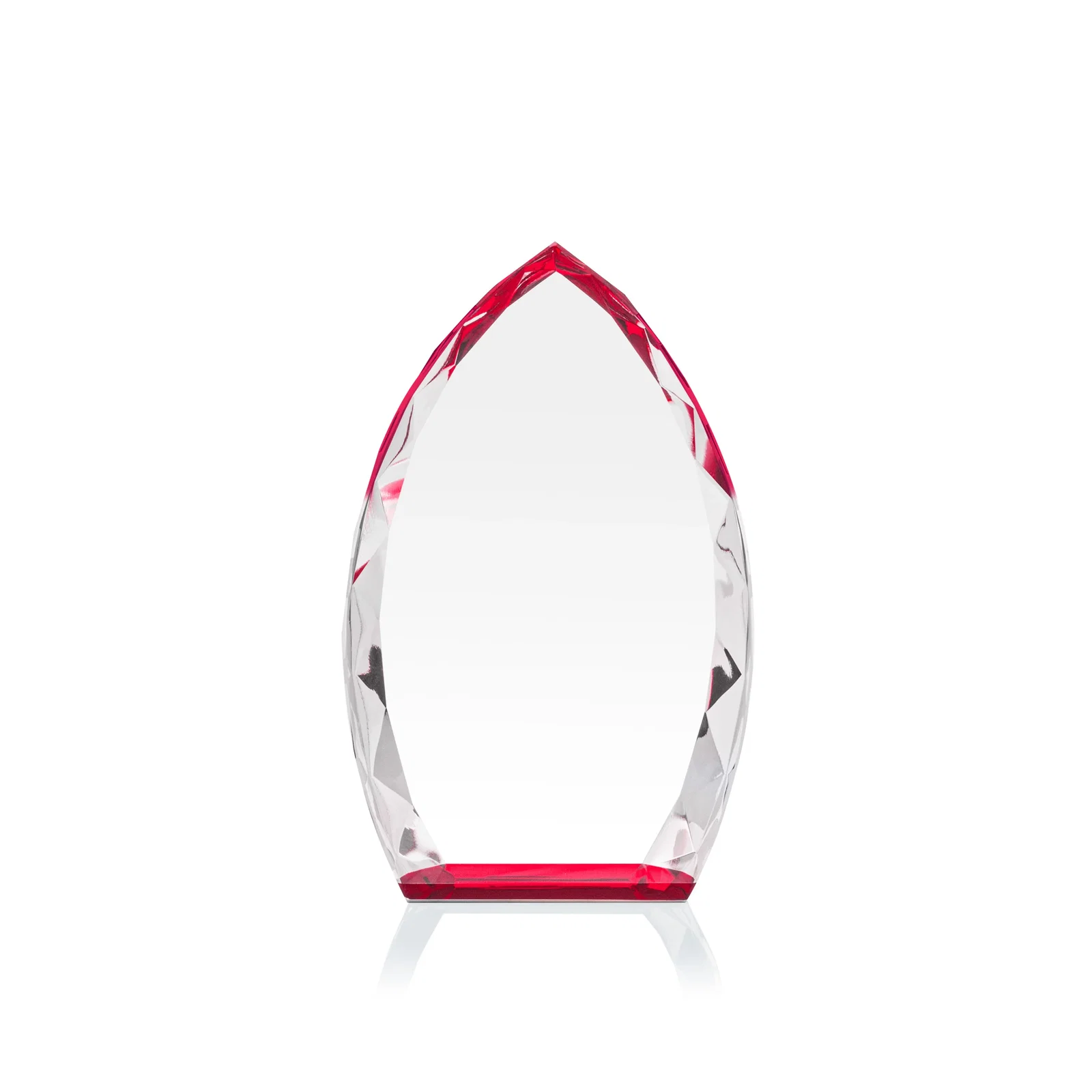 Branded Optical Crystal Arrowhead Award With Faceted Diamond Edge for donor appreciation
