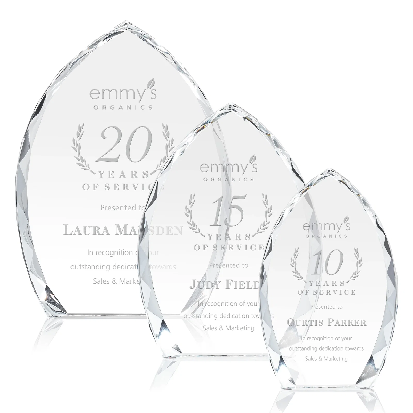 Custom Optical Crystal Arrowhead Award With Faceted Diamond Edge for team milestone celebrations