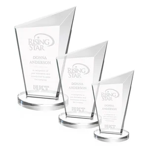 Starfire Crystal Peak Award with Upward-Angled Top Bevel