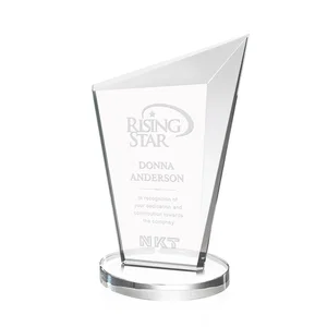 Starfire Crystal Peak Award with Upward-Angled Top Bevel