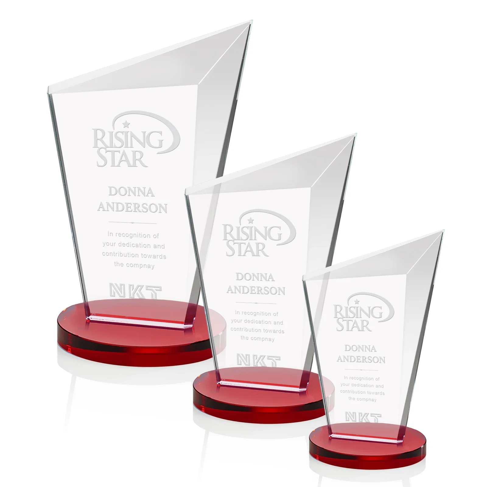 Promotional Starfire Crystal Peak Award with Upward-Angled Top Bevel, awards for employee recognition