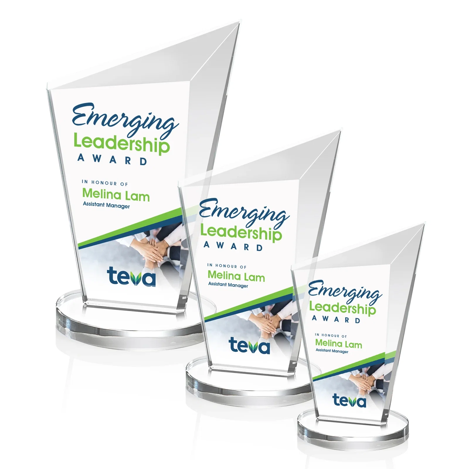 Promotional Starfire Crystal Peak Award with Upward-Angled Top Bevel, awards for safety achievement programs