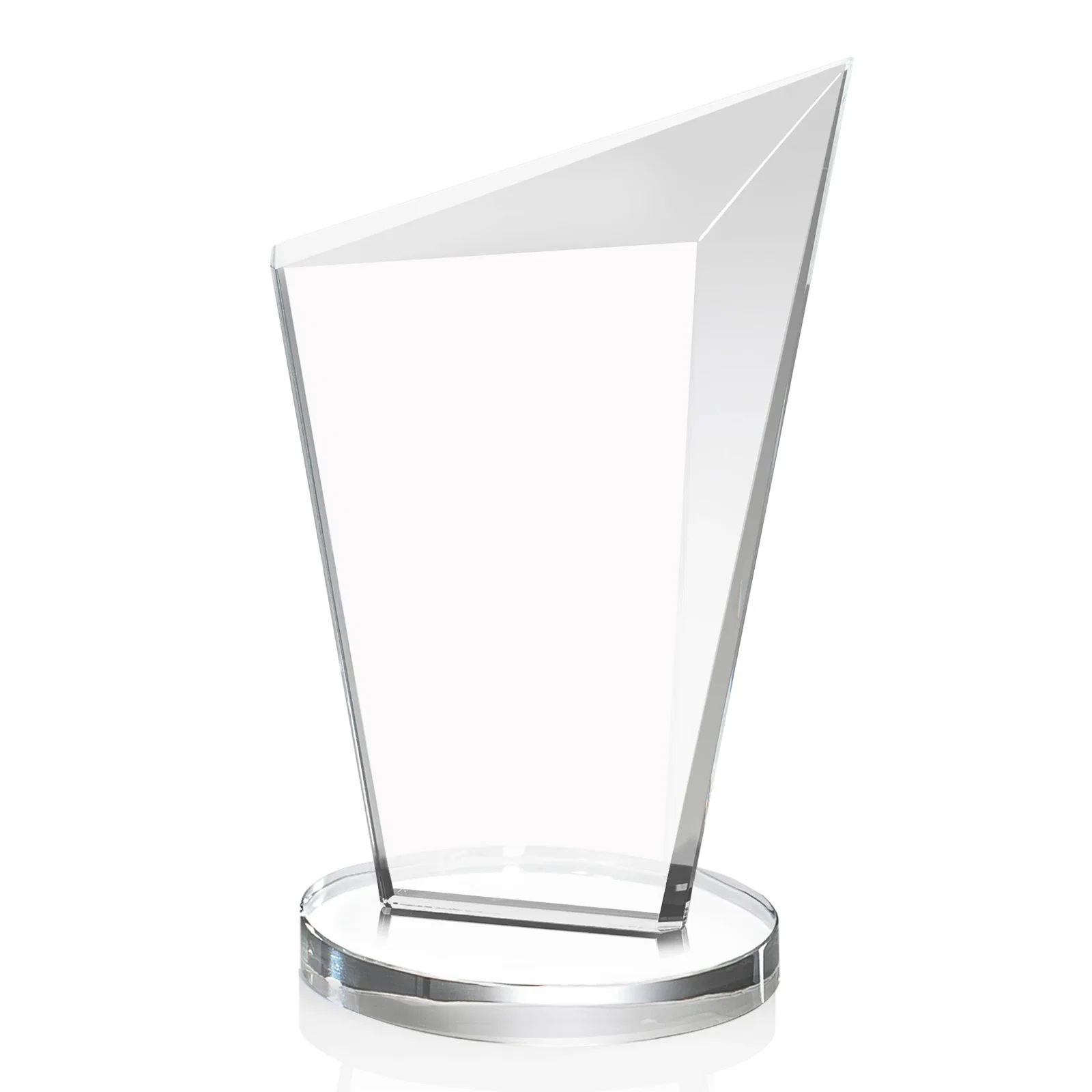 Custom engraved Starfire Crystal Peak Award with Upward-Angled Top Bevel, awards for service anniversary gifts