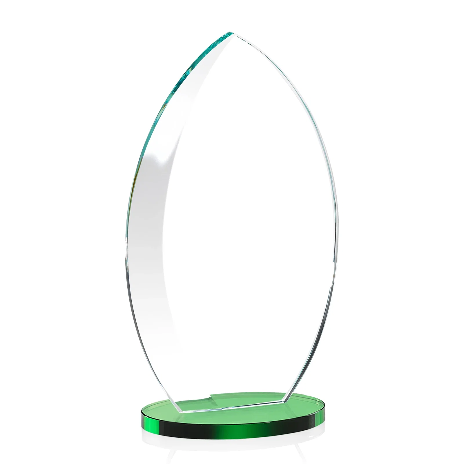 Promotional Starfire Crystal Award with Arced Sides on a Clear Round Base, with your logo for sales achievement awards