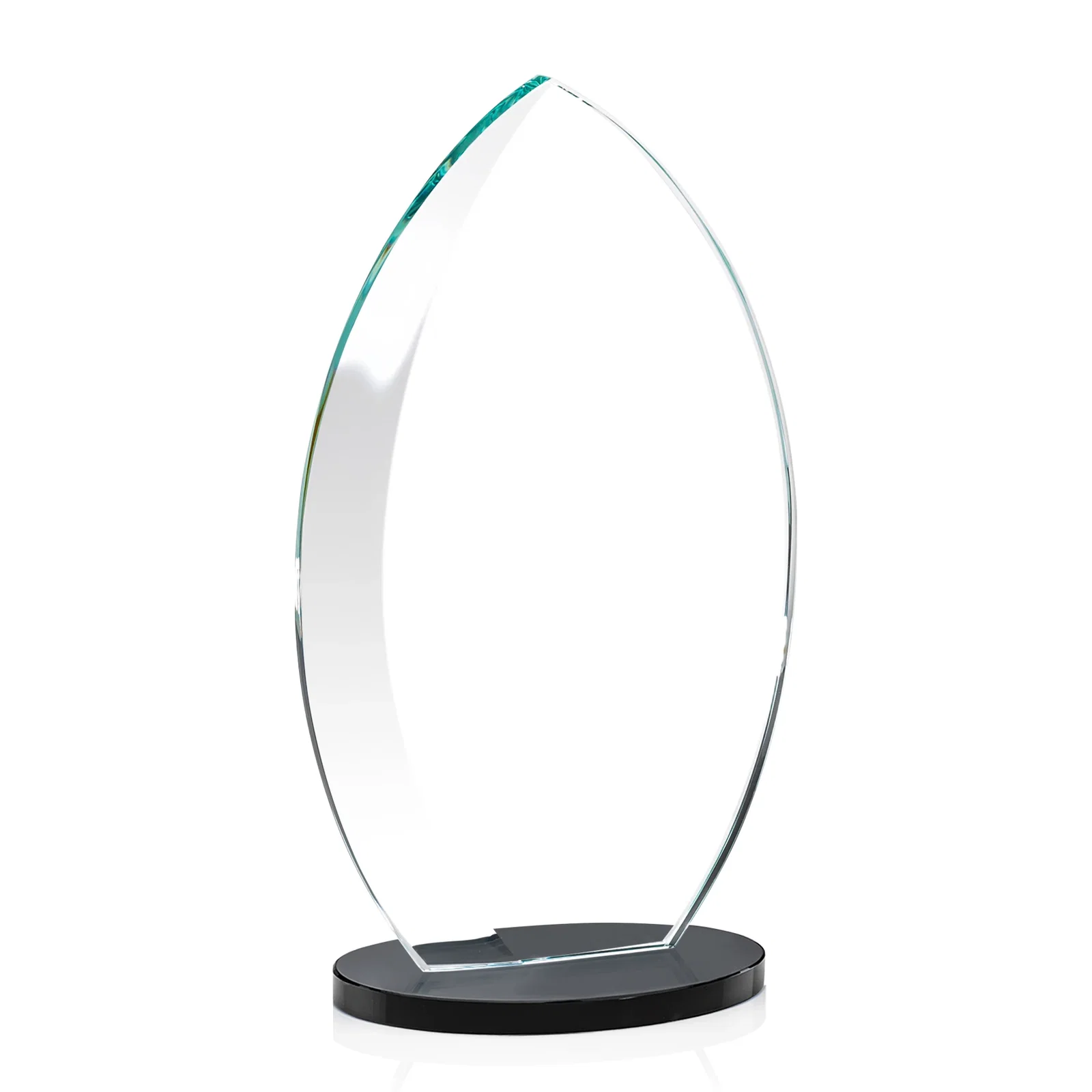 Promotional Starfire Crystal Award with Arced Sides on a Clear Round Base, with your logo for graduation ceremonies