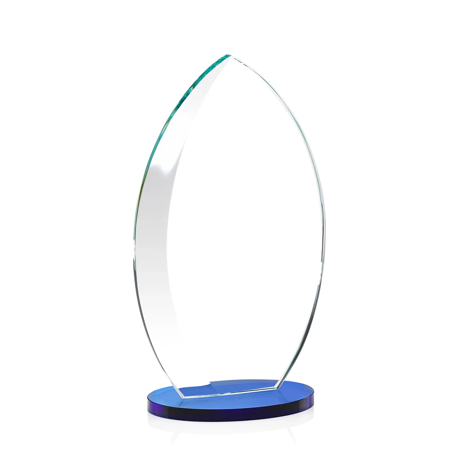 Promotional Starfire Crystal Award with Arced Sides on a Clear Round Base, with your logo for safety achievement programs