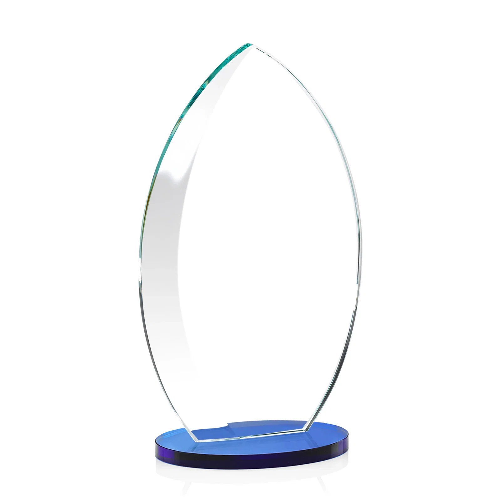 Promotional Starfire Crystal Award with Arced Sides on a Clear Round Base, with your logo for dealer and partner awards